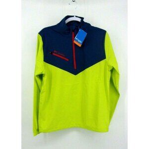 Columbia Men's Neon Green Navy Pullover Jacket Half-Zip Pocket NWT $90